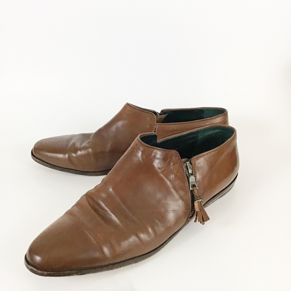 Vintage Joan & David Leather Tassel Zip Oxford